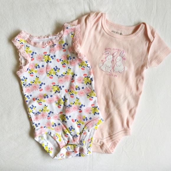 mixed brands 5-pack pastel bodysuit diaper shirt bundle 3 months baby girl - Picture 6 of 8